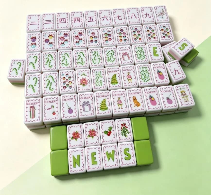 Christmas Mahjong Tile Set