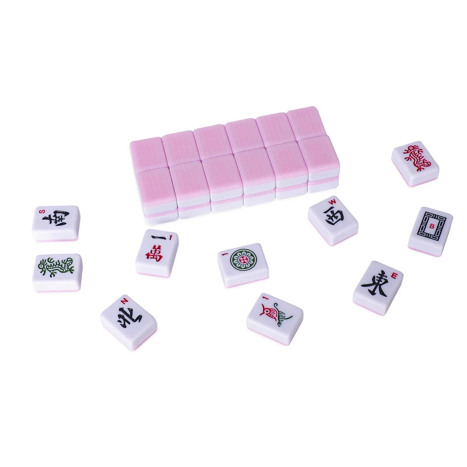 Classic Pink Back Mahjong Tile Set, additional view