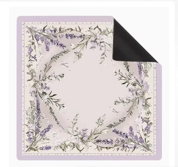 Soft Purple Floral Mahjong Mat