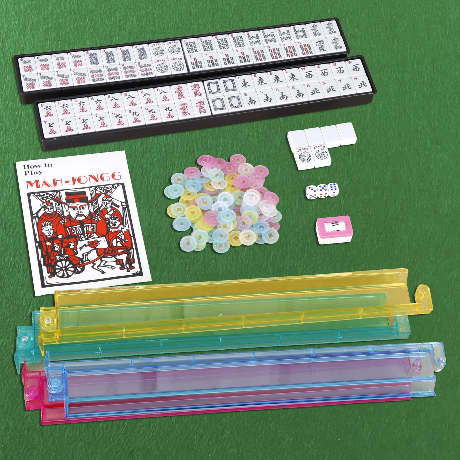 Basic Affordable Mahjong Starter Set with Pink Carrying Bag, additional view