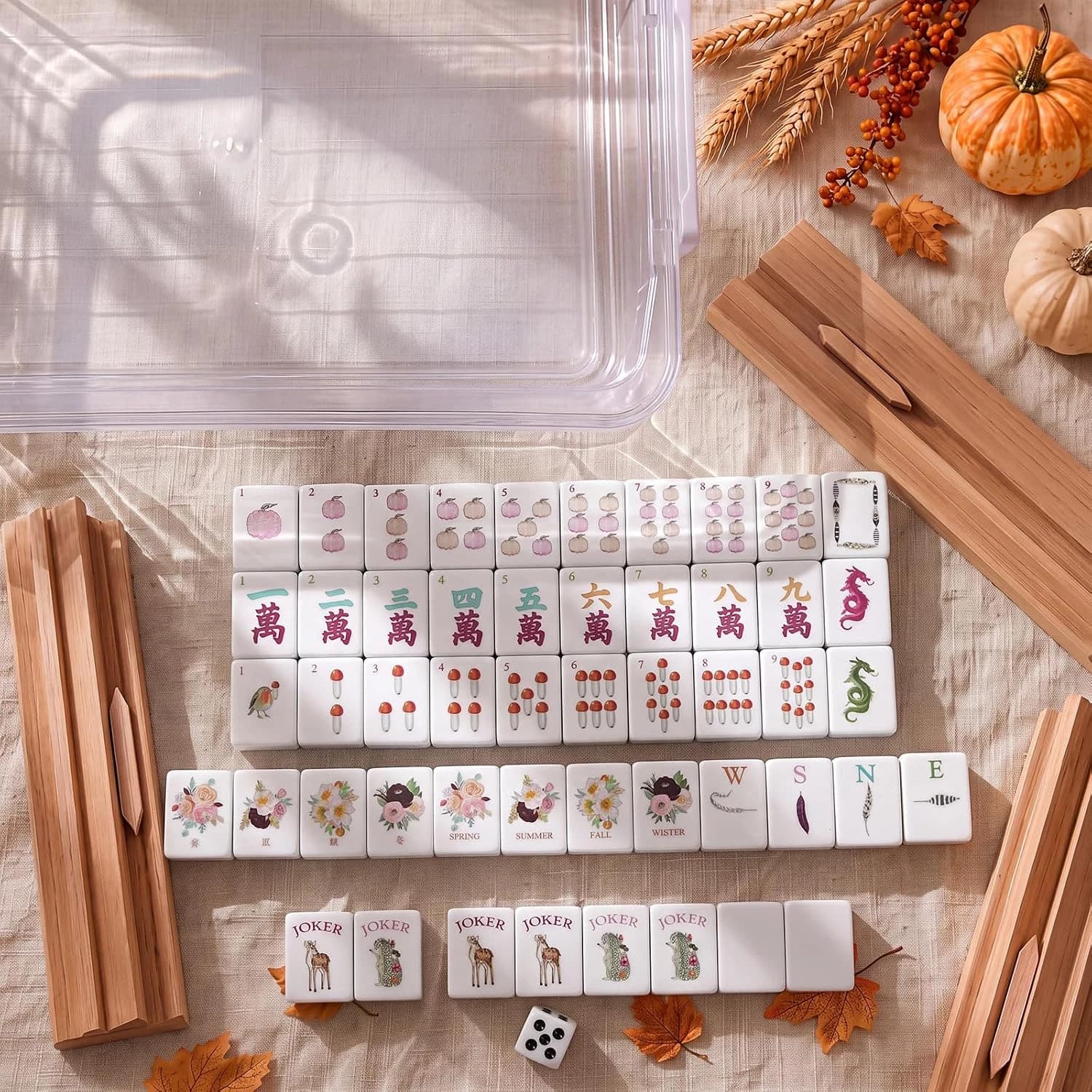 Pastel Autumn Mahjong Tile Set, additional view