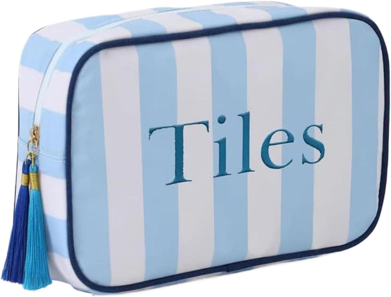 Storage pouch, blue and white stripes, EU listing
