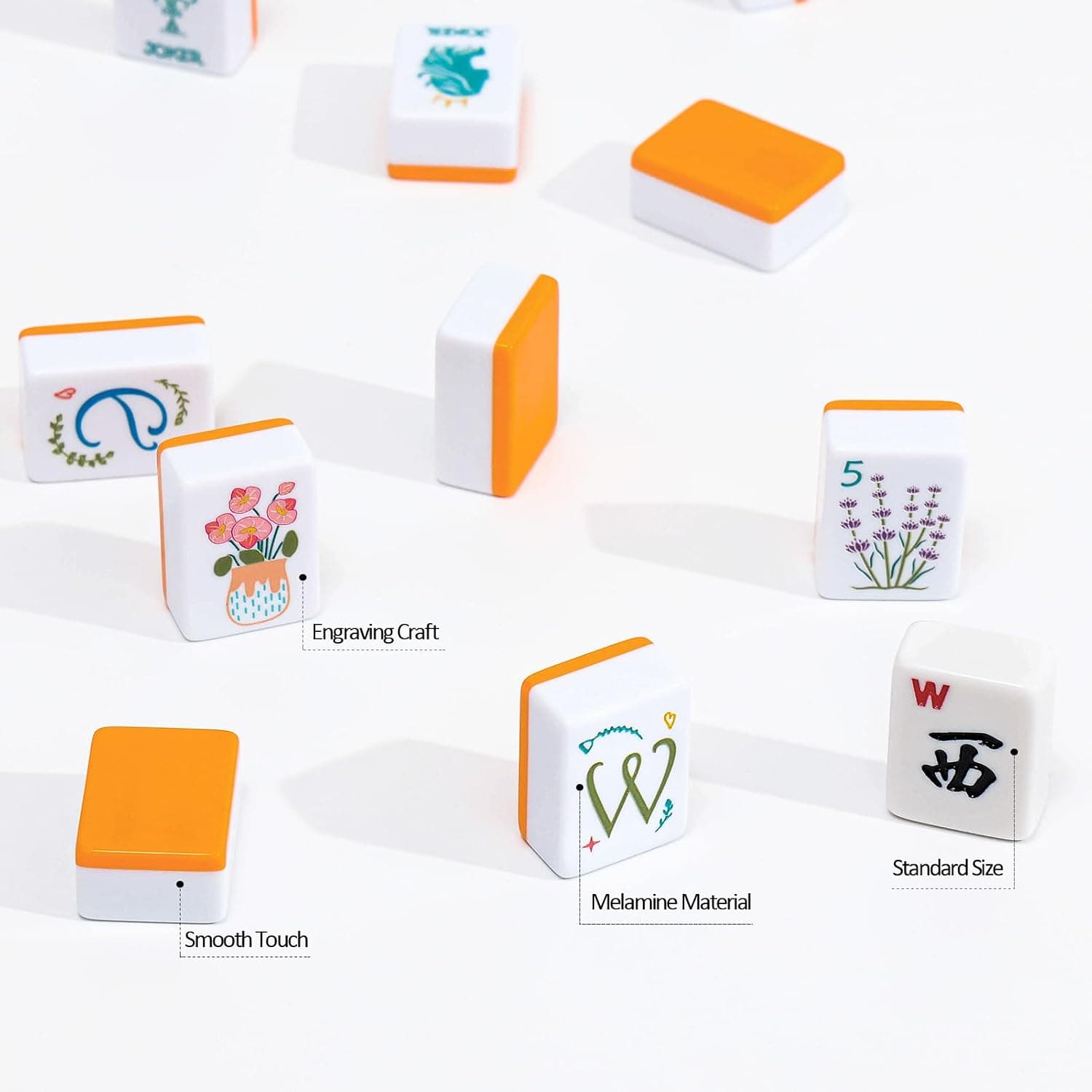 Vintage Ladies-Themed Tile Set - Orange (2-layer), additional view