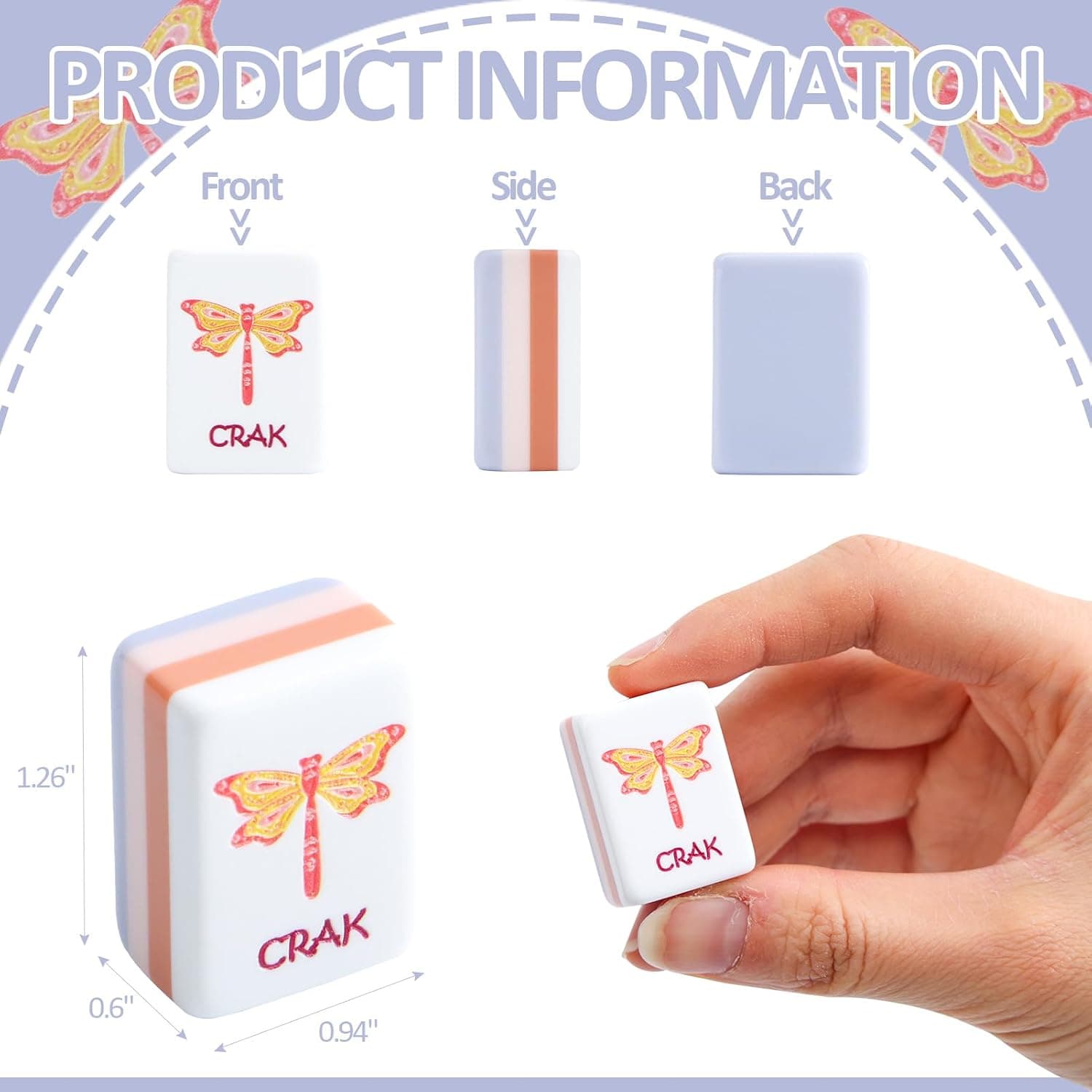 Vintage Ladies-Themed Tile Set - Lilac (4-layer), additional view