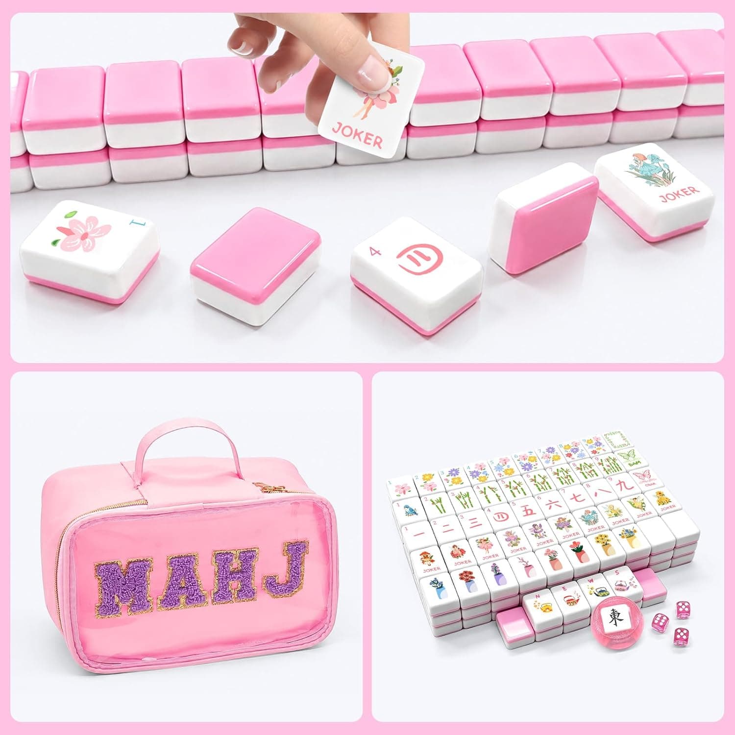 Pink Pretty Ballerina Mahjong Tile Set, additional view