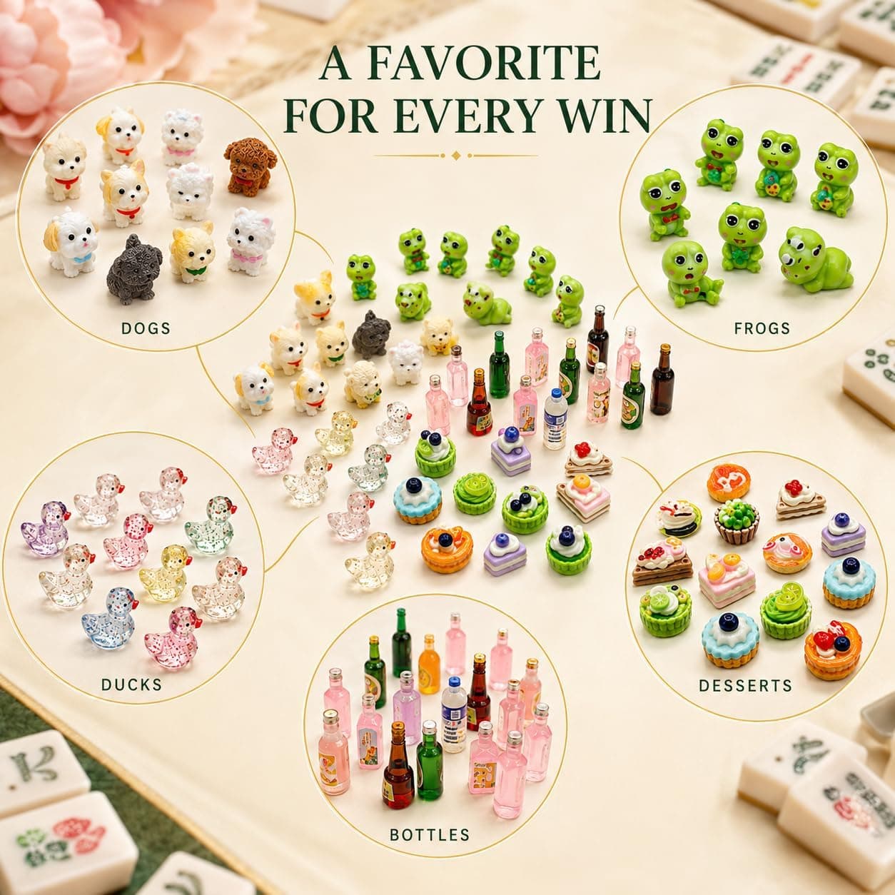 Assorted Pack of 50 Mahjong Trinkets, additional view
