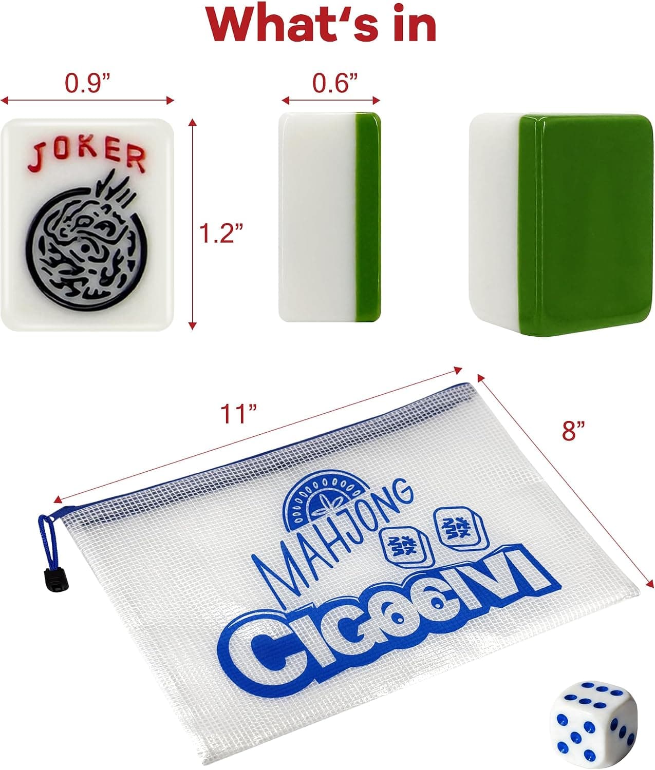 Classic Mahjong Tiles with Green Back Design, additional view