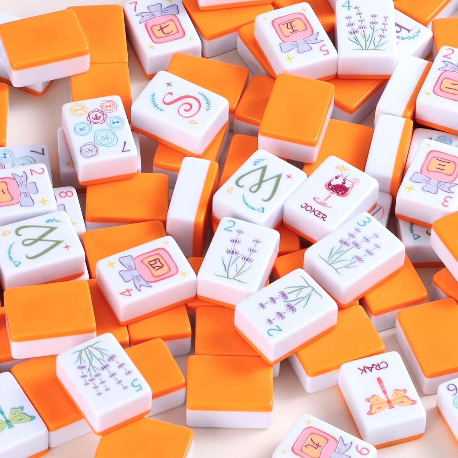 Vintage Ladies-Themed Tile Set - Orange (2-layer), additional view
