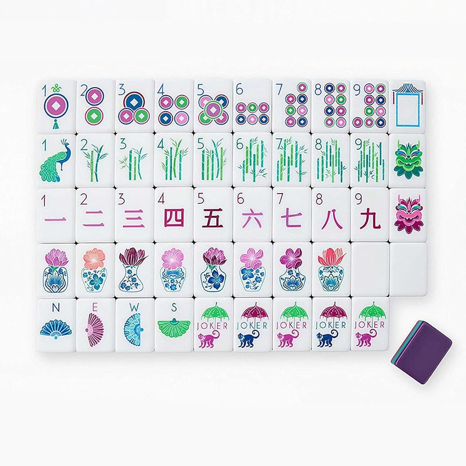 Pealeaf 4-layer acrylic American Mahjong tile set with travel bag