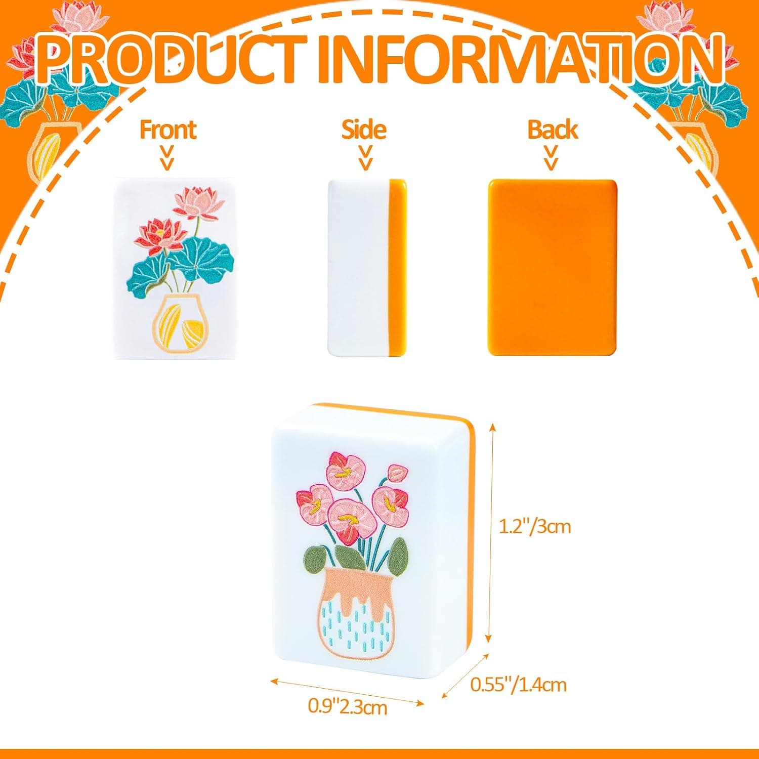 Vintage Ladies-Themed Tile Set - Orange (2-layer), additional view