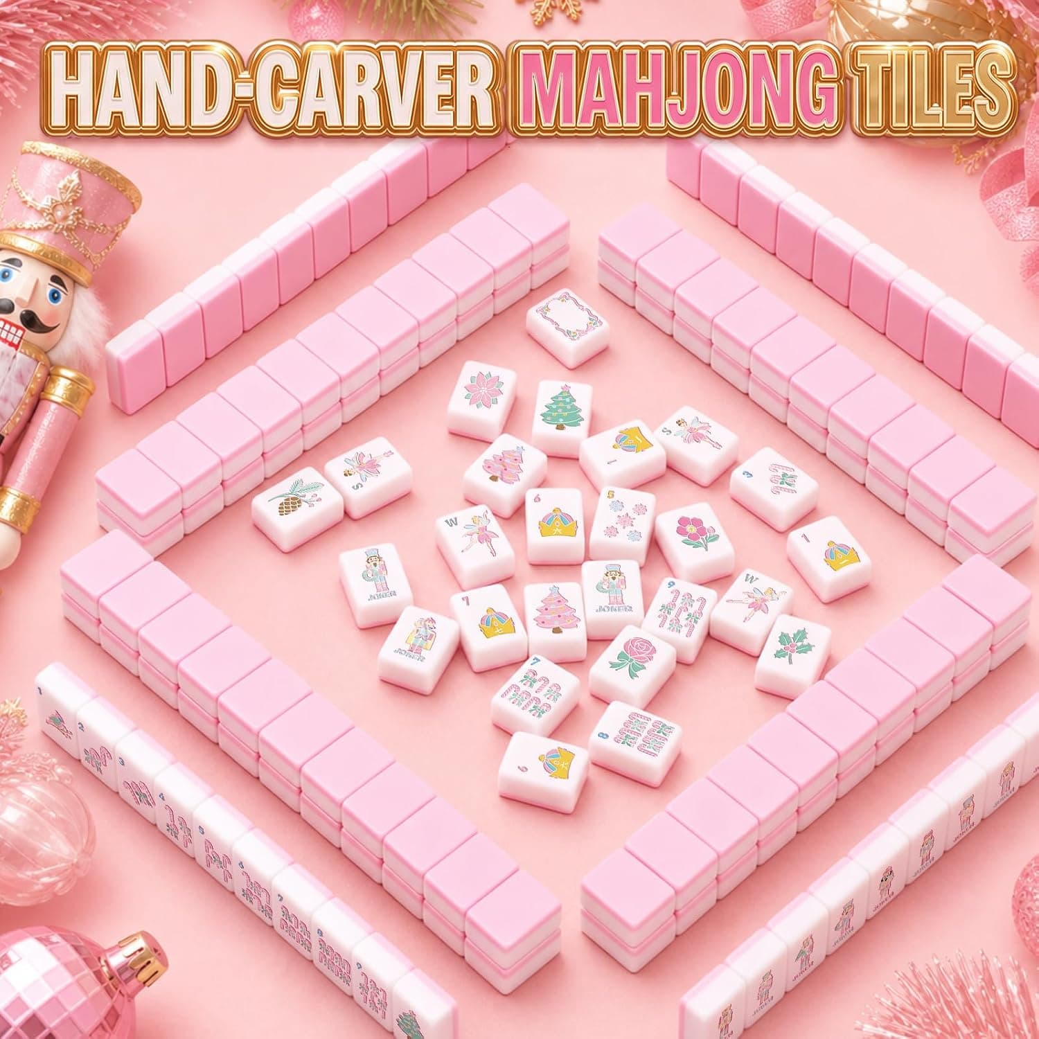 Pink Nutcracker Christmas Tile Set, additional view