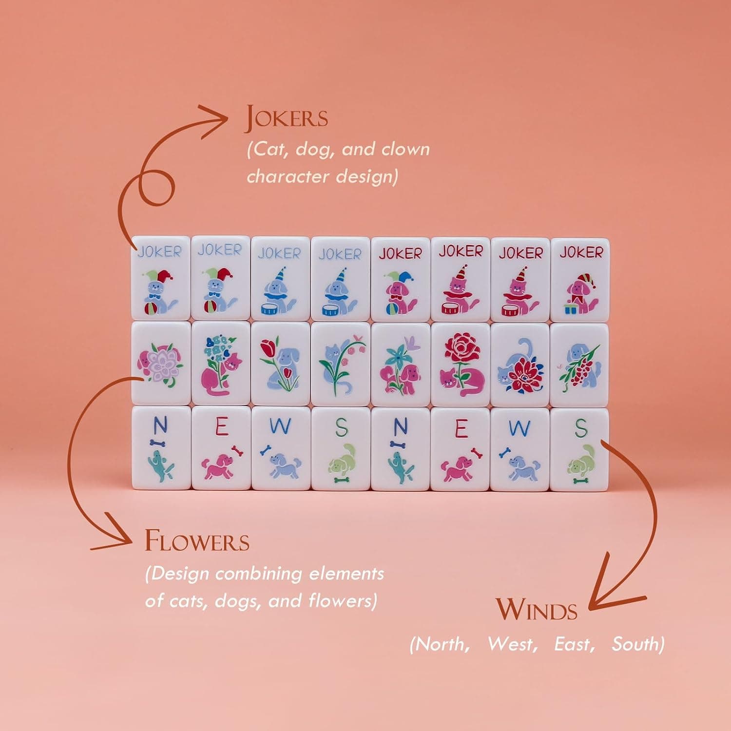 Dogs & Cats Mahjong Tile Set, additional view