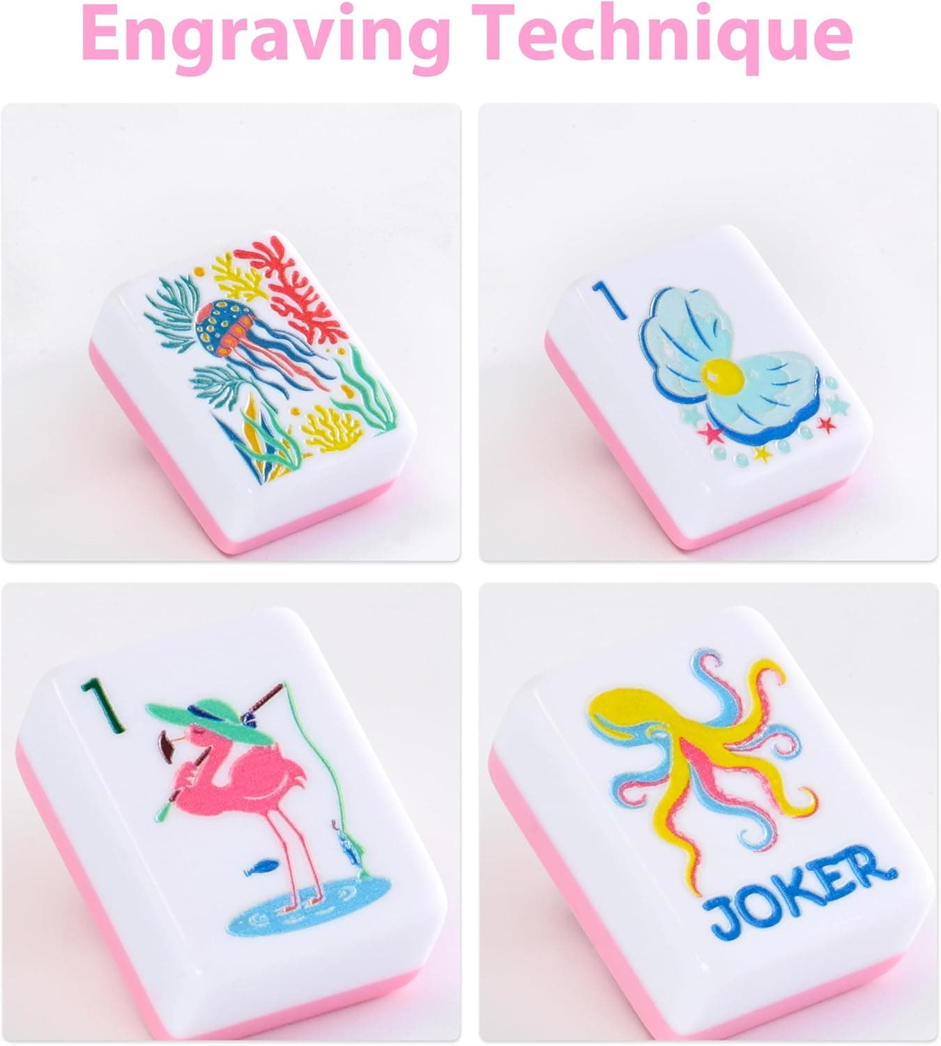 Ocean-Themed Tile Set - Pink, additional view