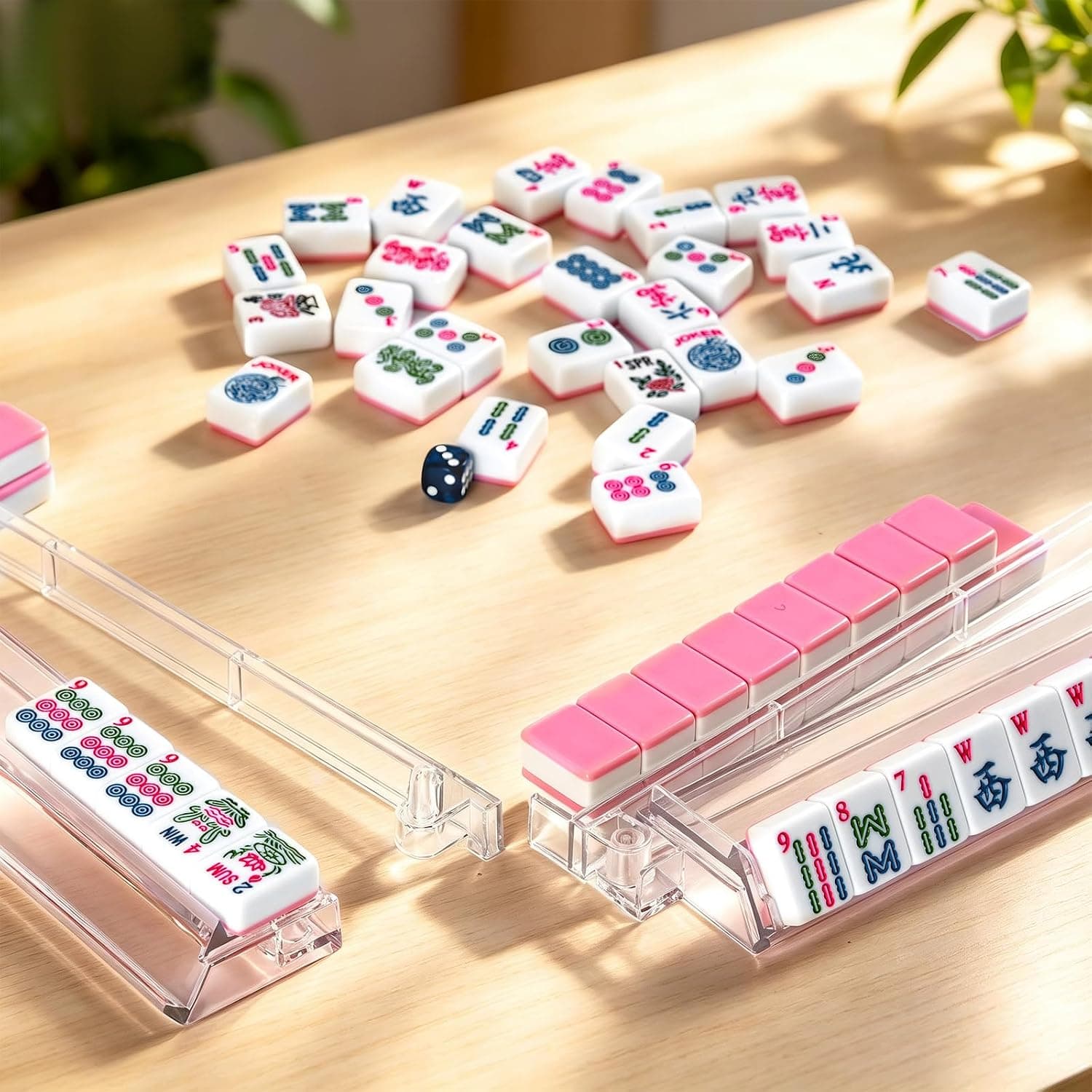 Clear acrylic Mahjong rack set, additional view