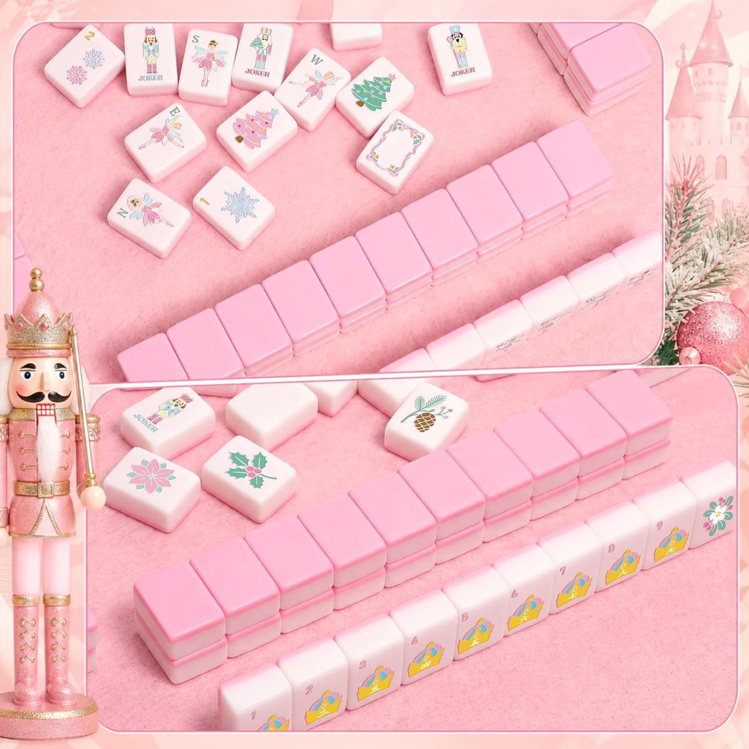 Pink Nutcracker Christmas Tile Set, additional view