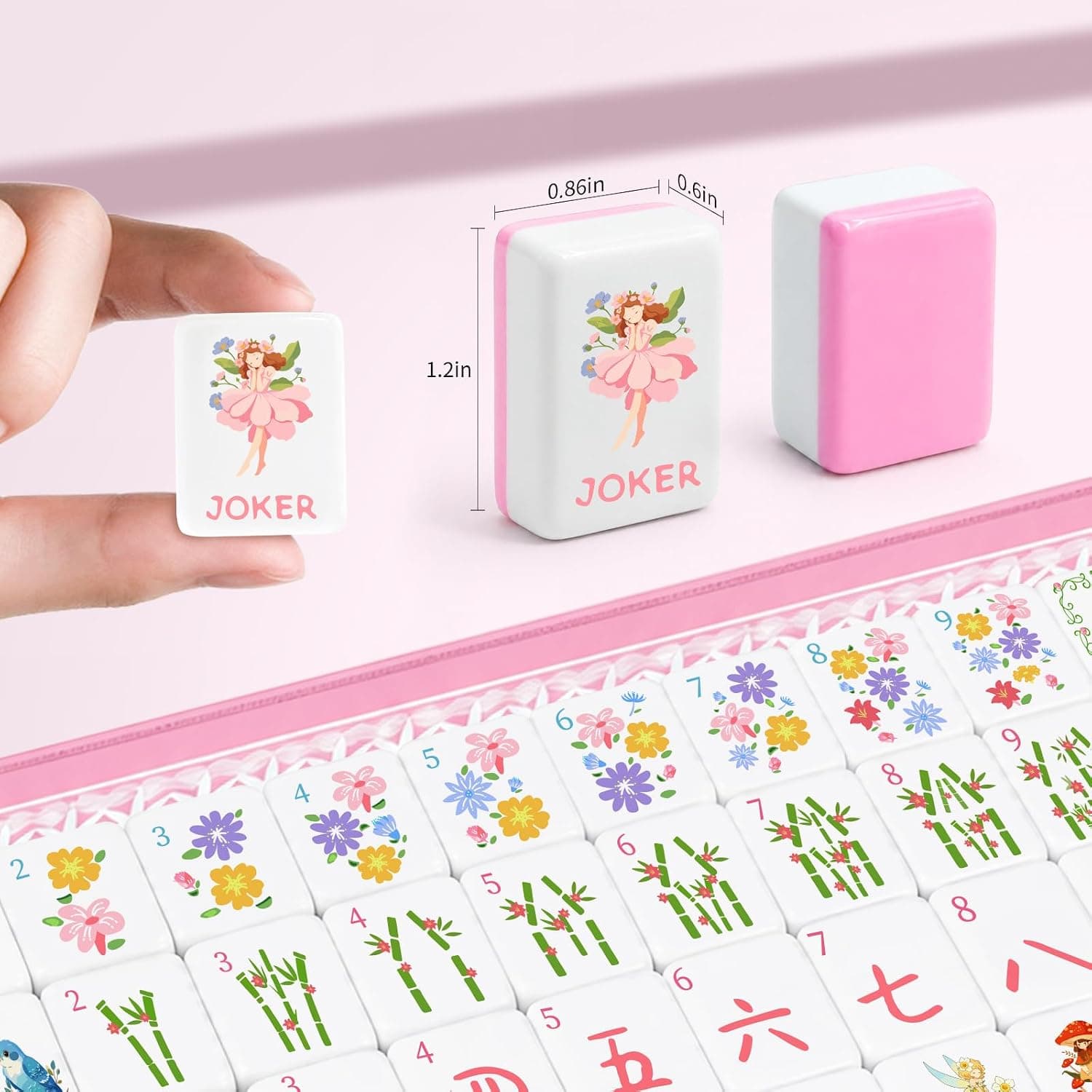 Pink Pretty Ballerina Mahjong Tile Set, additional view