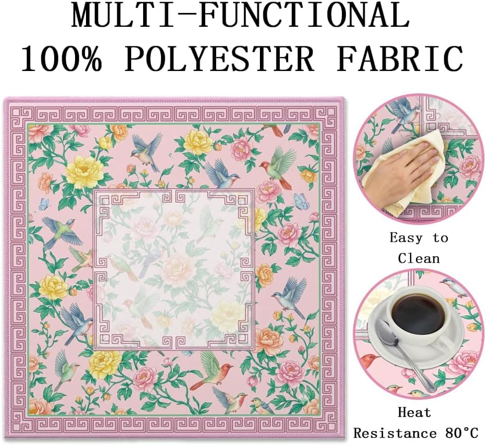 Pink Birds and Flowers Mat, additional view