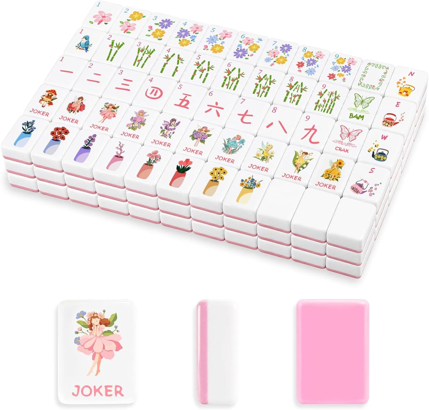 Pink Pretty Ballerina Mahjong Tile Set