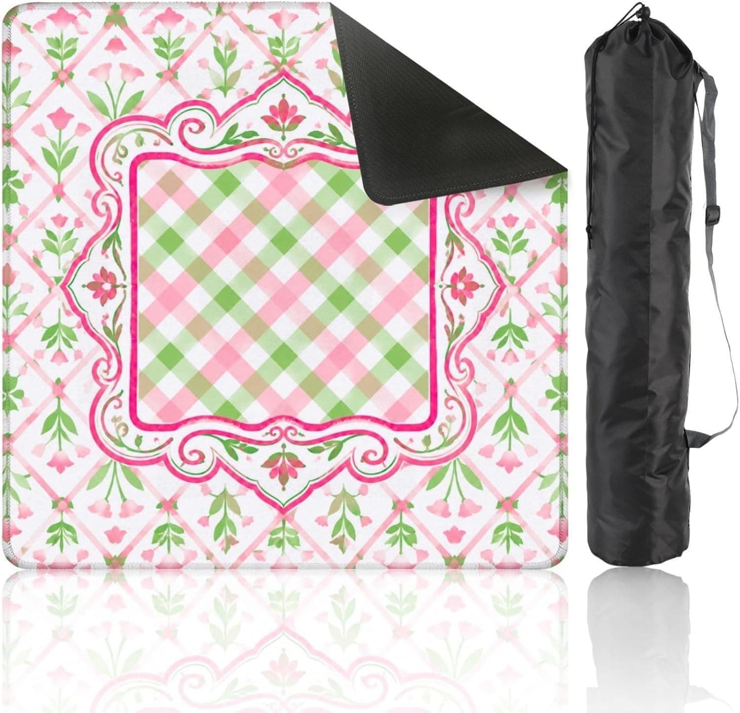 Pink Plaid Mahjong Mat