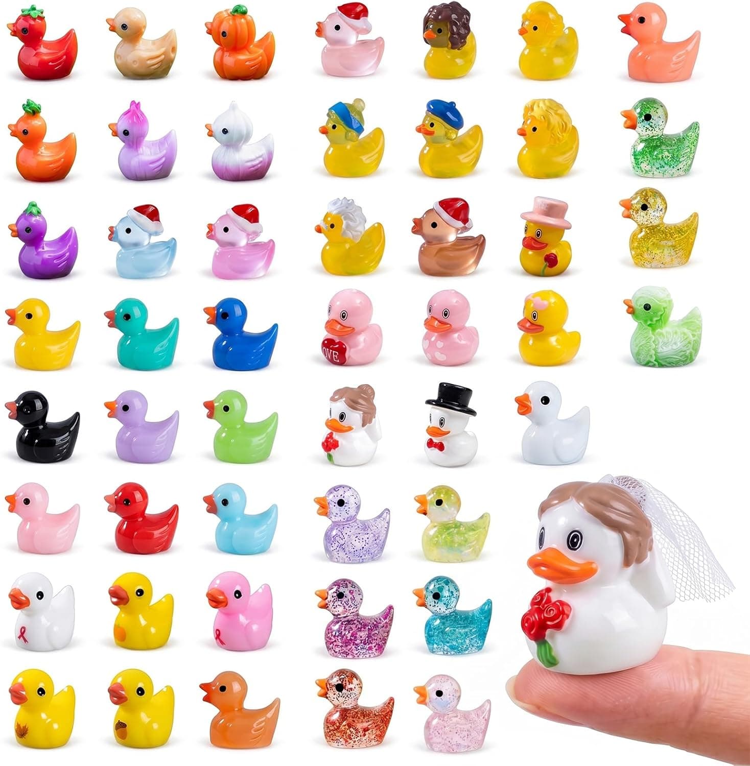 50 Miniature Duck Mahjong Trinkets