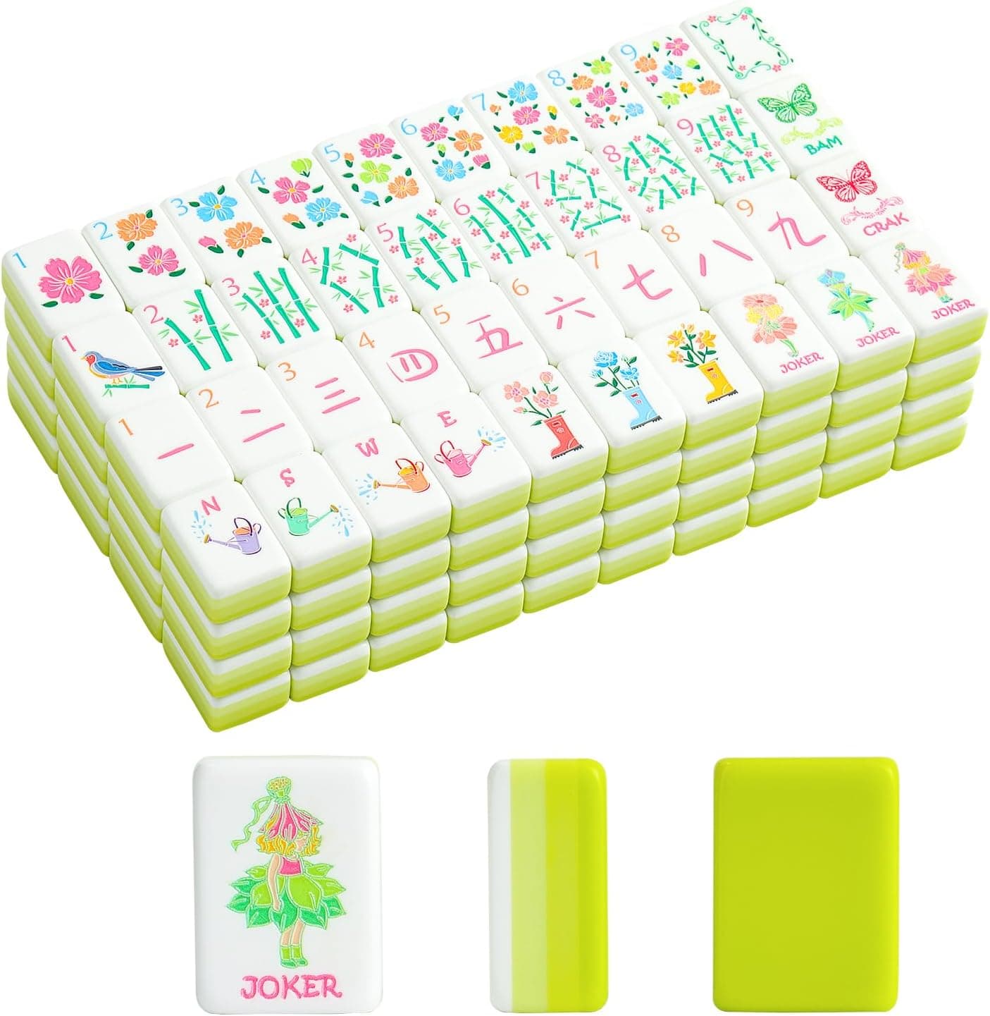 Spring Blooming Tile Set - Lime Green (4-layer)