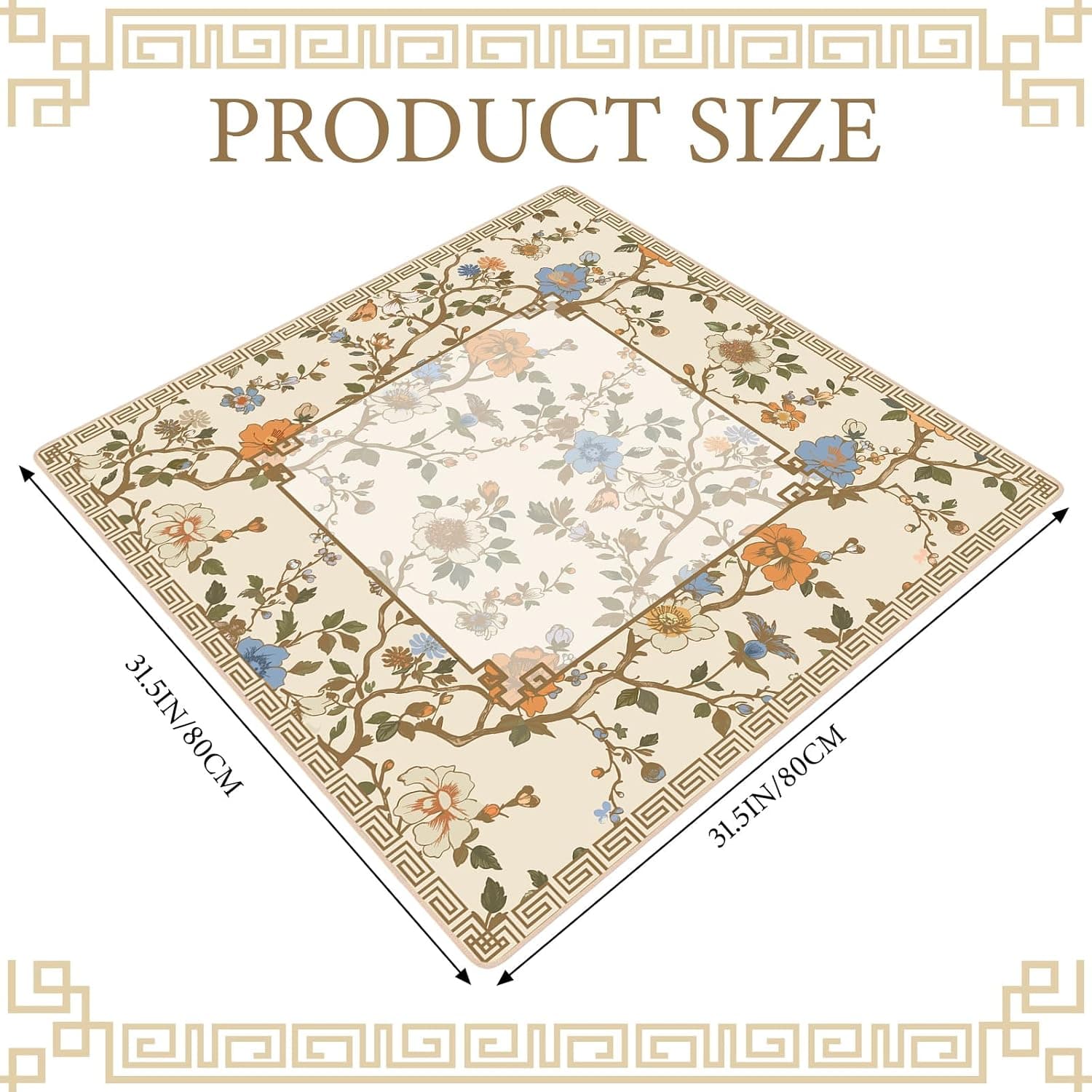 Fall Leaves Chinoiserie Mahjong Mat, additional view
