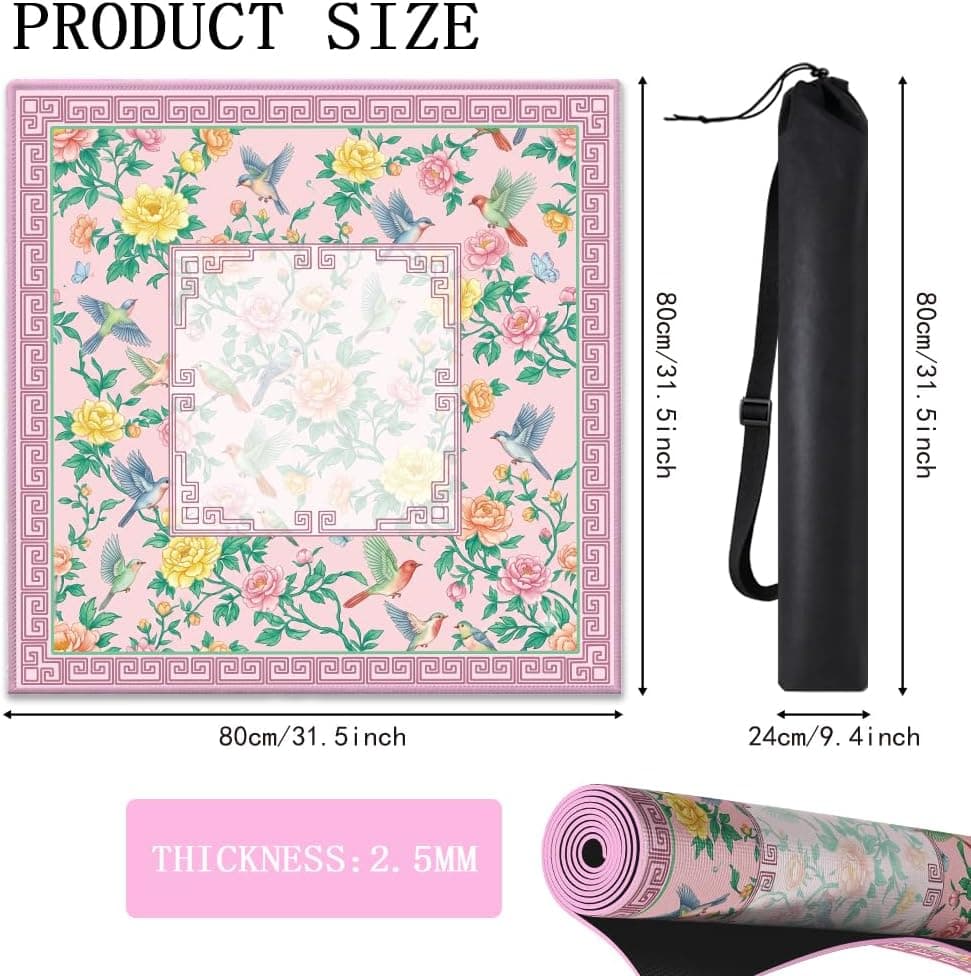 Pink Birds and Flowers Mat, additional view