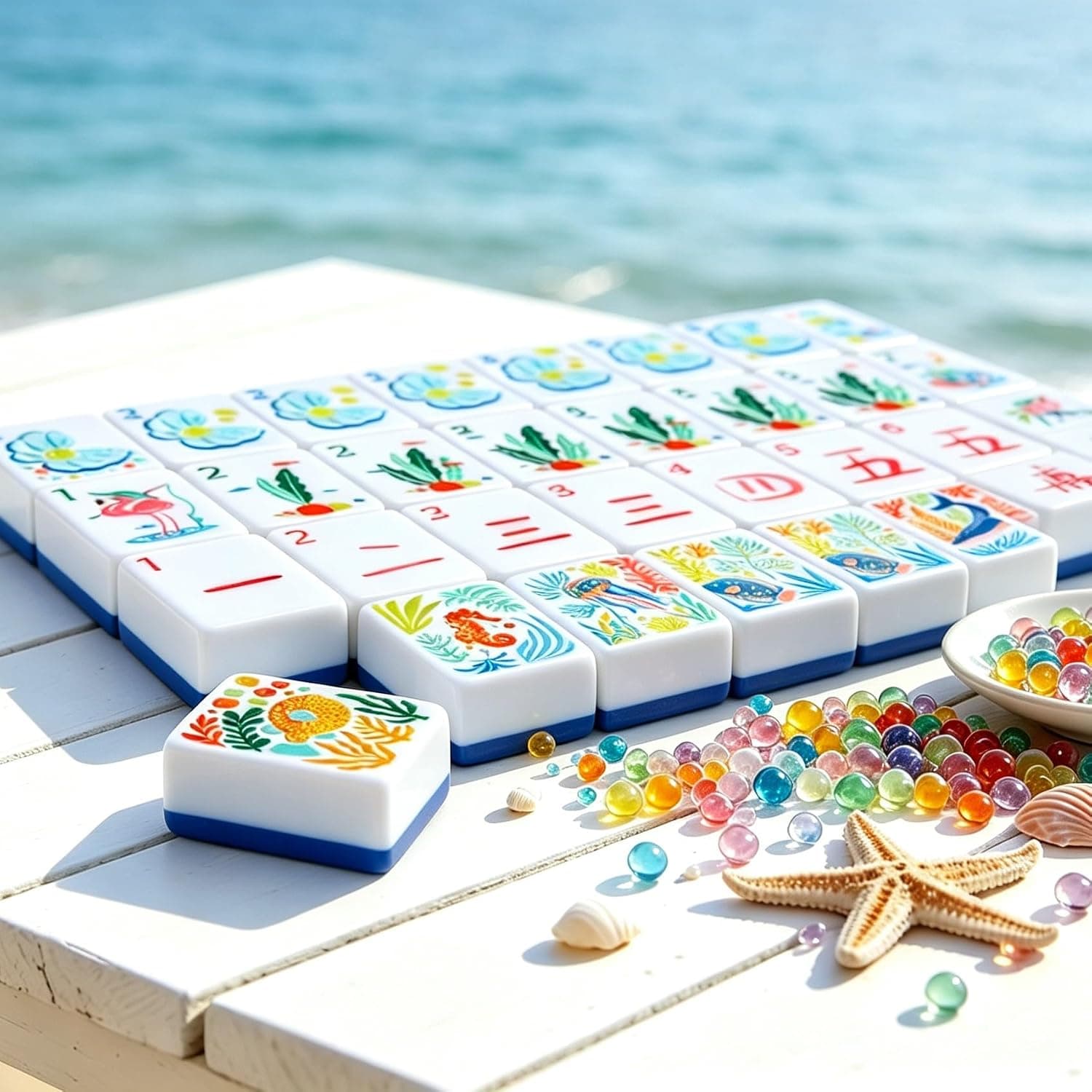 Ocean-Themed Tile Set - Blue, additional view