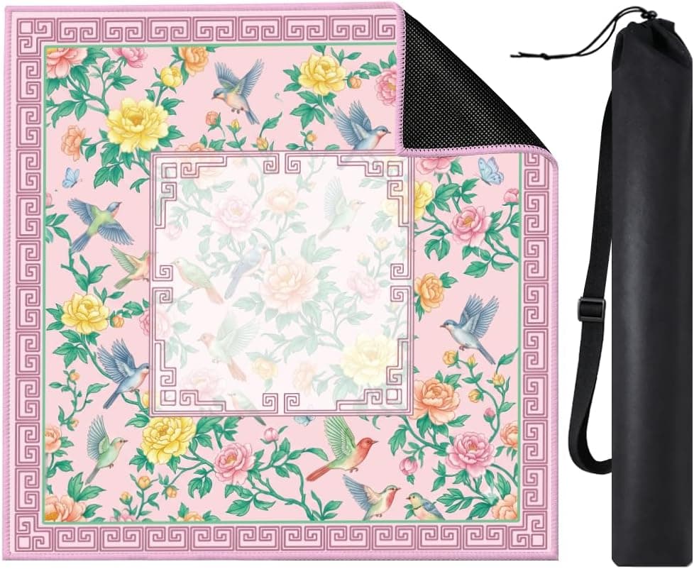 Pink Birds and Flowers Mat