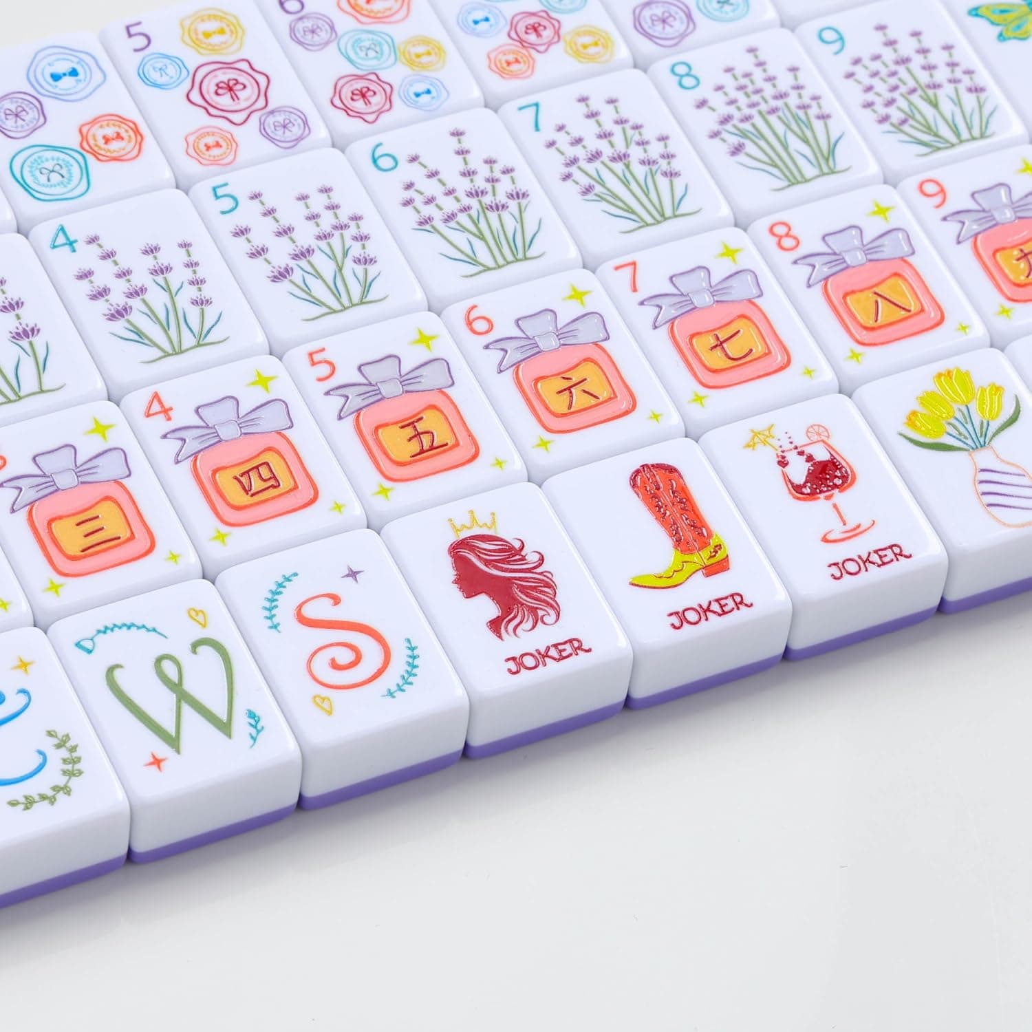Vintage Ladies-Themed Tile Set - Purple (2-layer), additional view