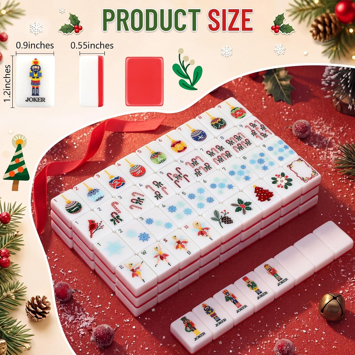Red Nutcracker Christmas Tile Set, additional view