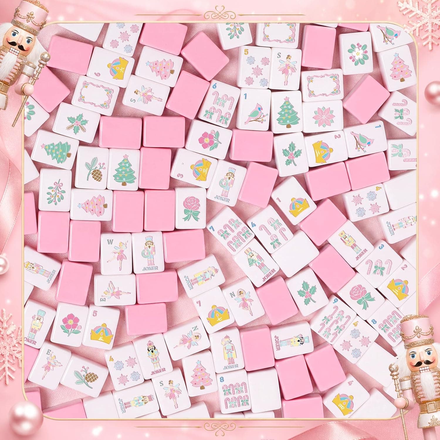 Pink Nutcracker Christmas Tile Set, additional view