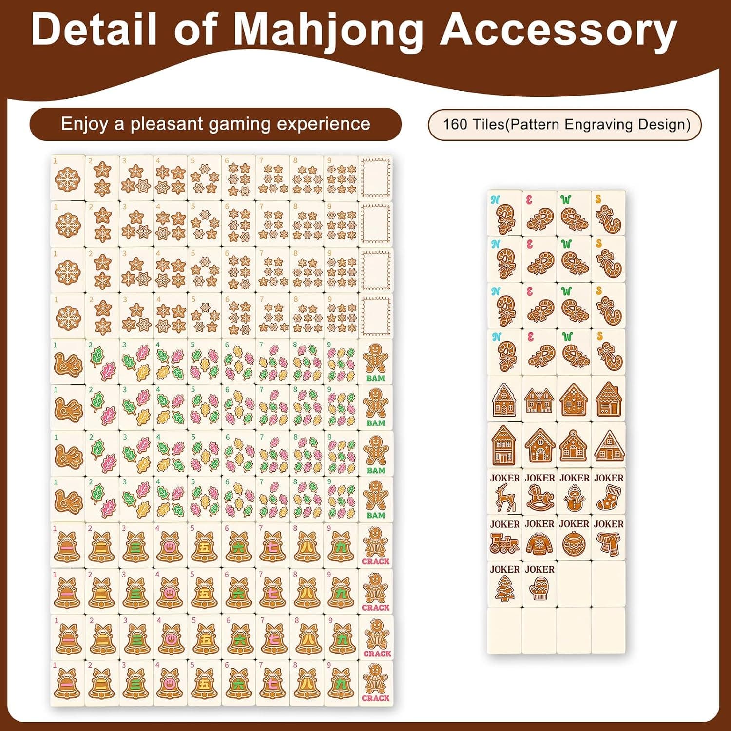 Gingerbread Man Christmas Tile Set, additional view
