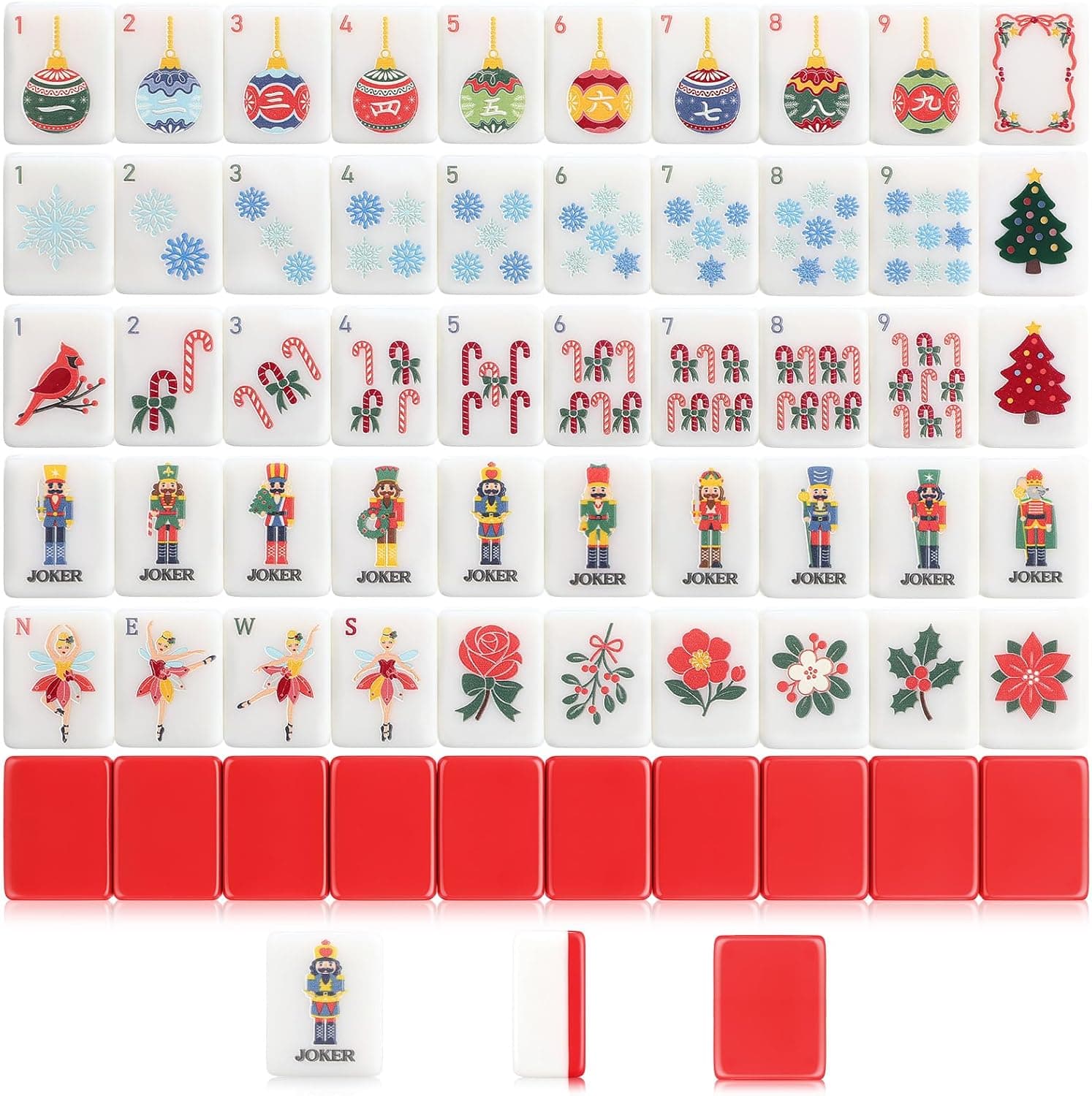 Red Nutcracker Christmas Tile Set