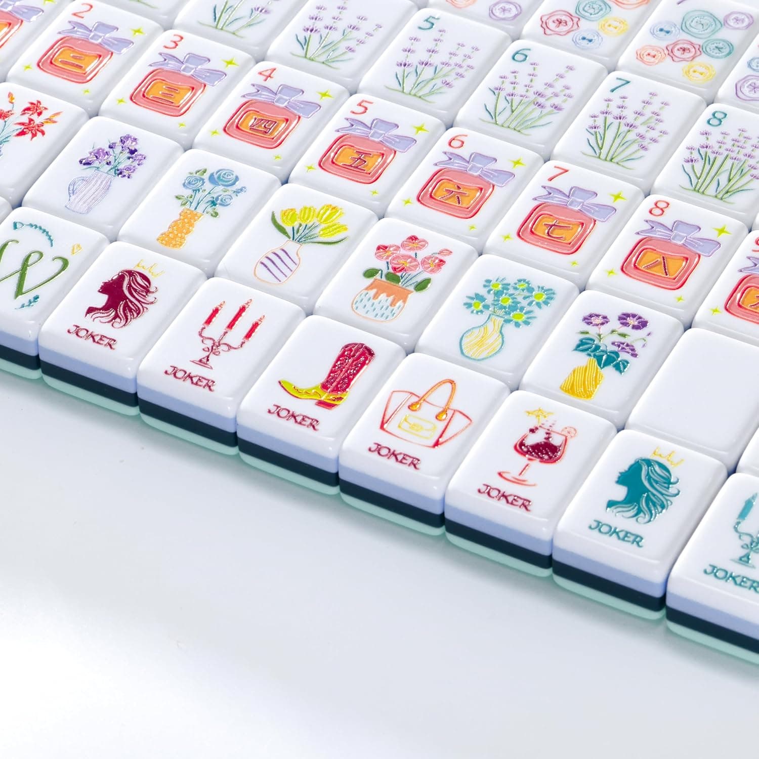 Vintage Ladies-Themed Tile Set - Teal (4-layer), additional view