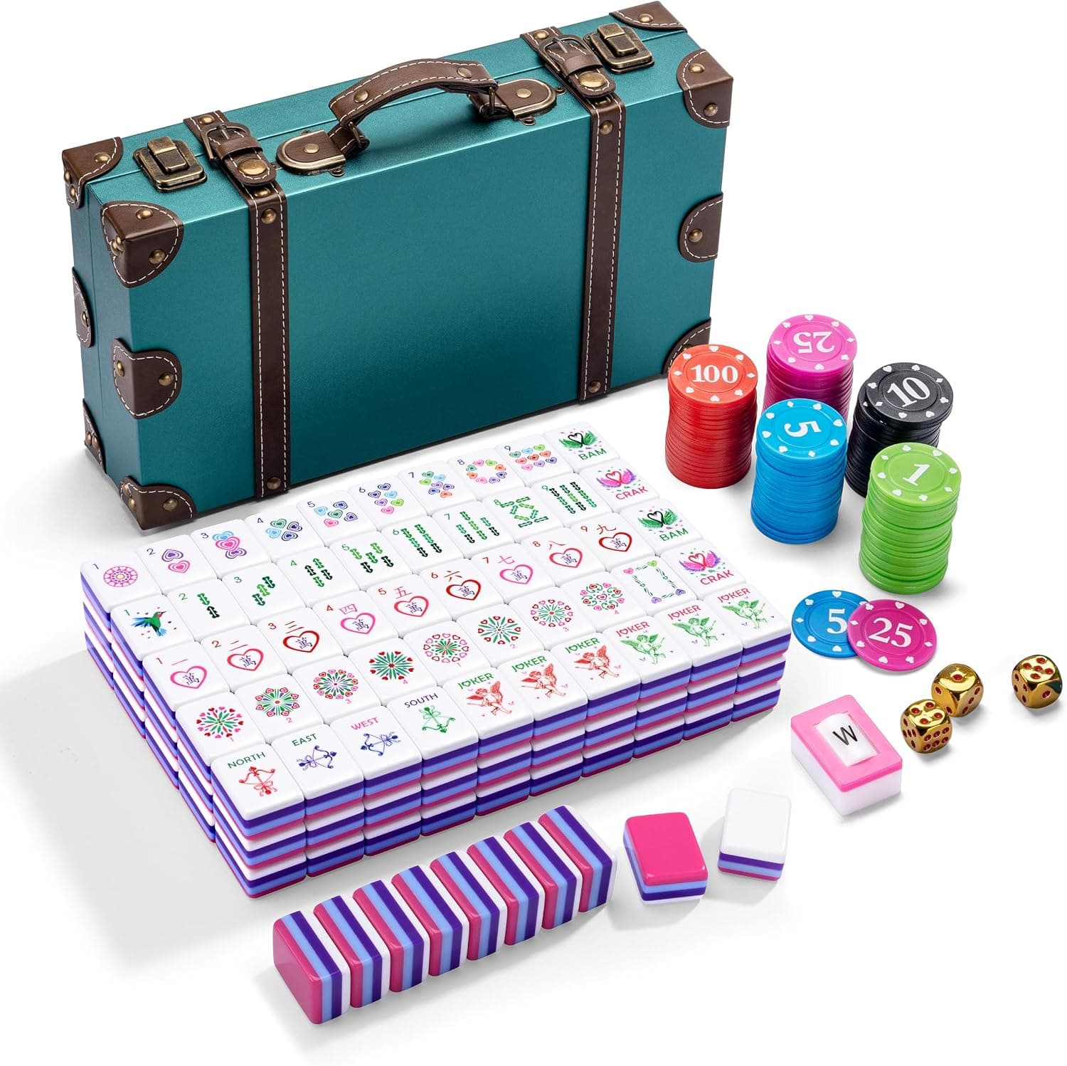 Heart-shaped Mahjong Tile Set, additional view