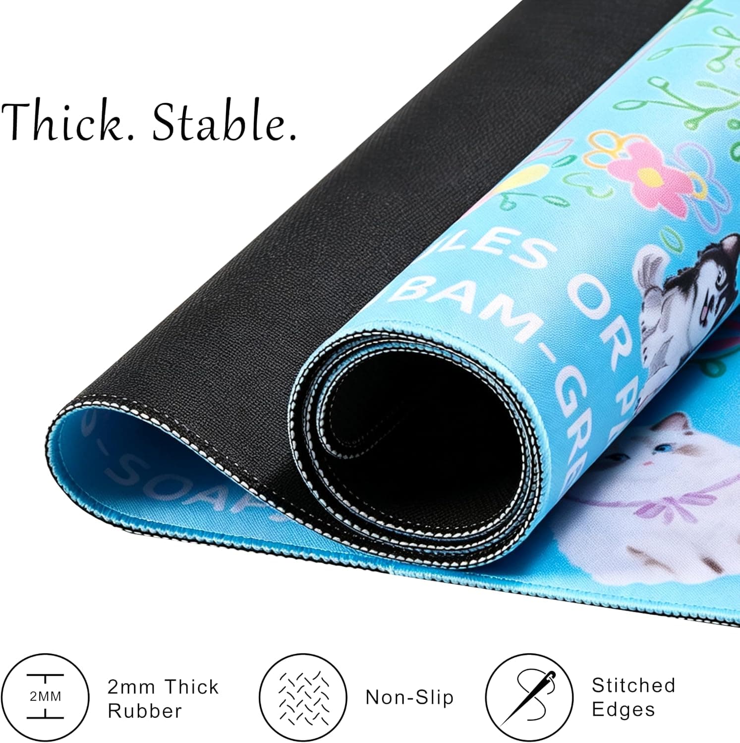Blue Dog-Themed Mat with Instructions, additional view