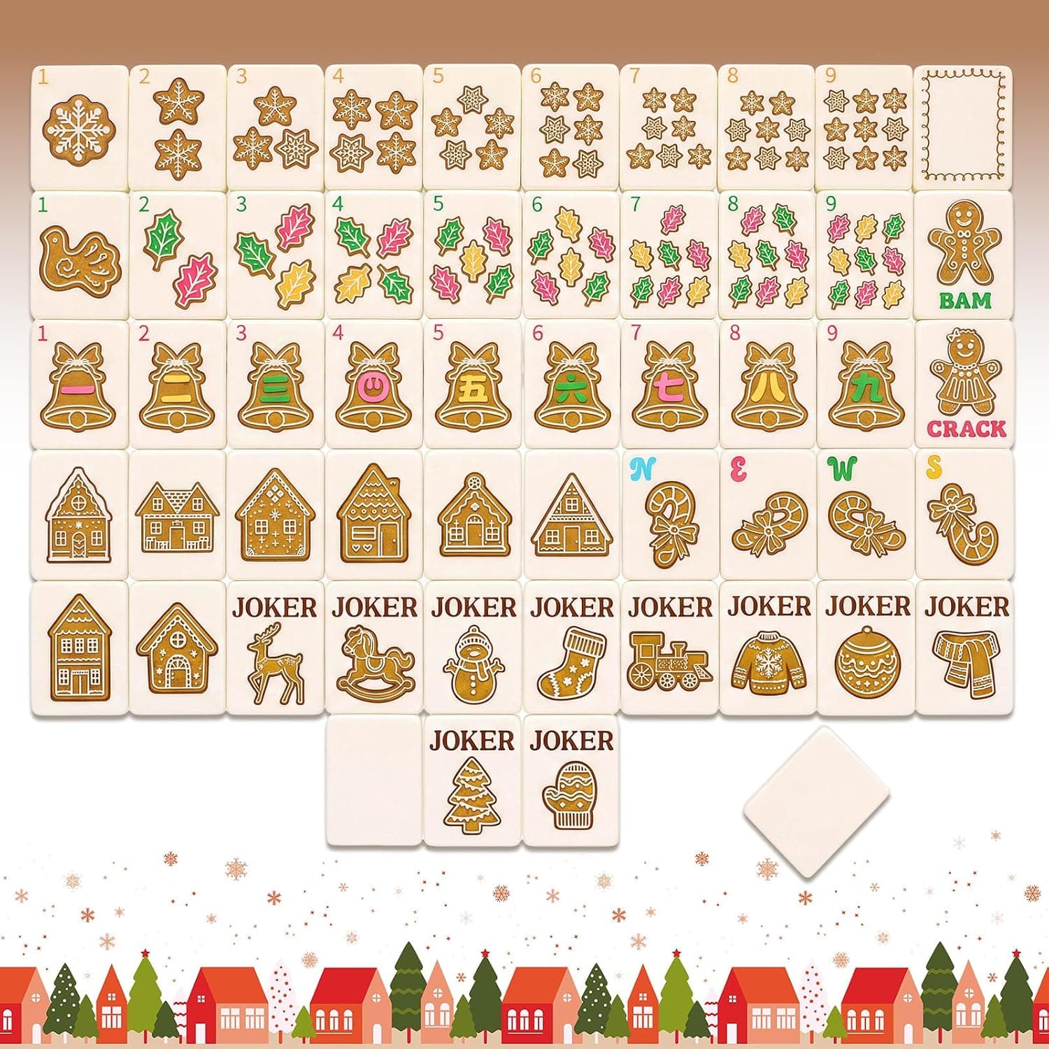 Gingerbread Man Christmas Tile Set