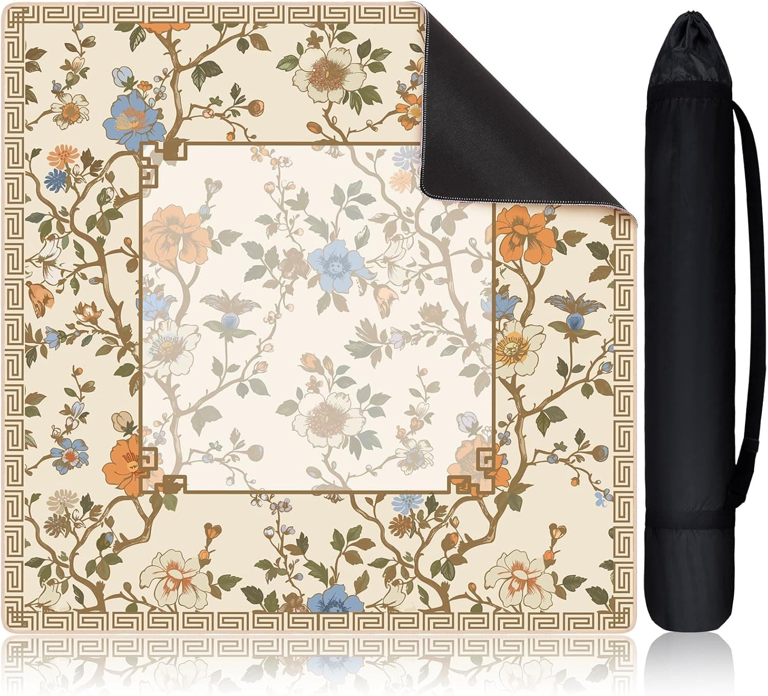 Fall Leaves Chinoiserie Mahjong Mat