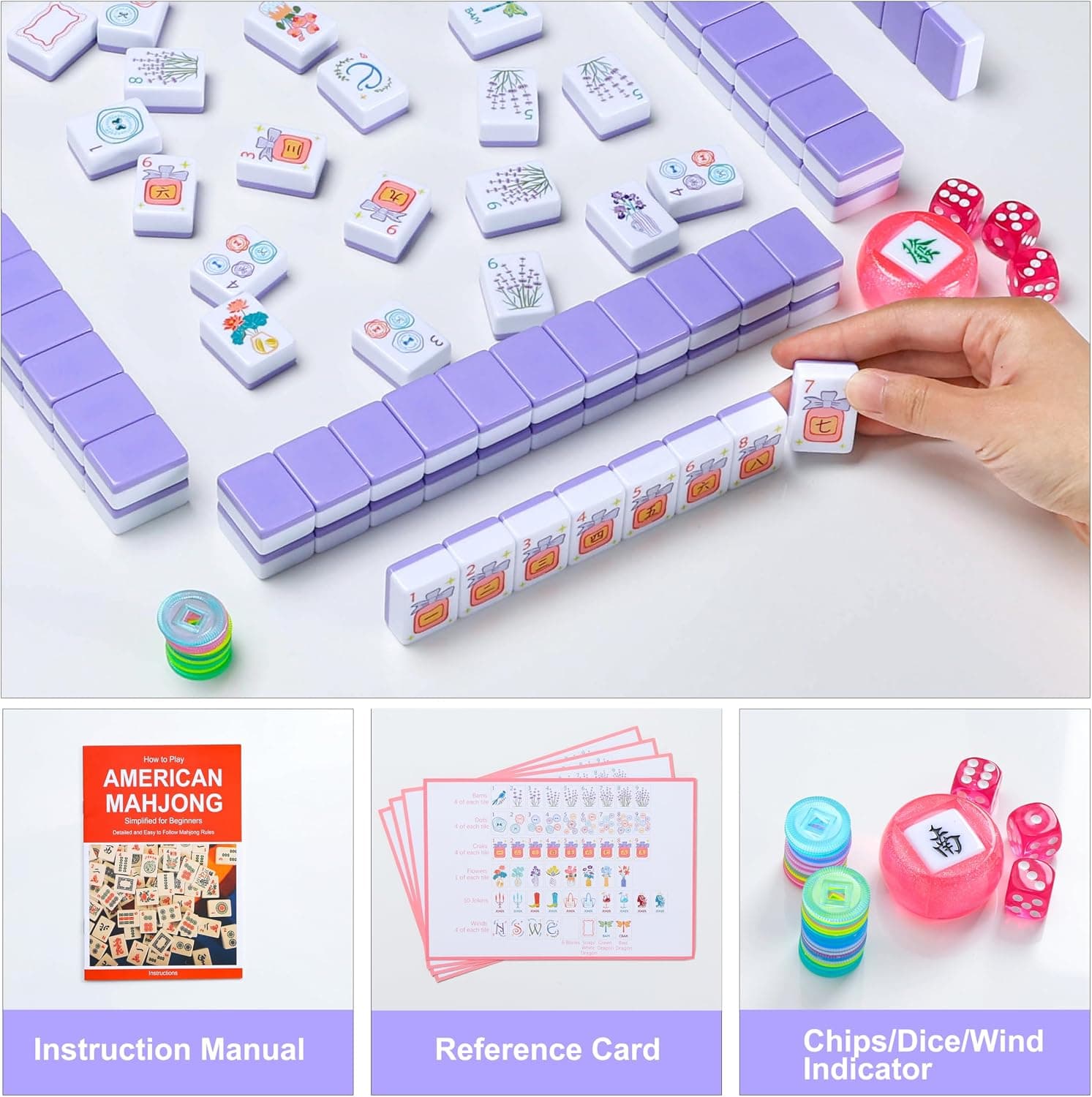 Vintage Ladies-Themed Tile Set - Purple (2-layer), additional view