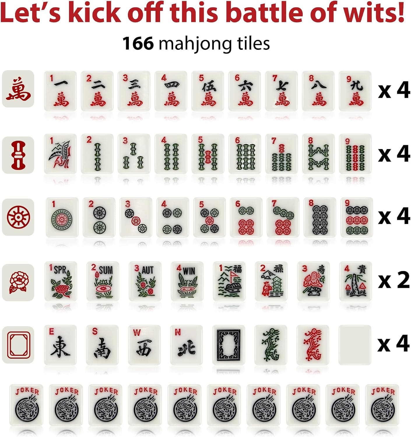 Classic Mahjong Tiles with Blue Back Design, additional view