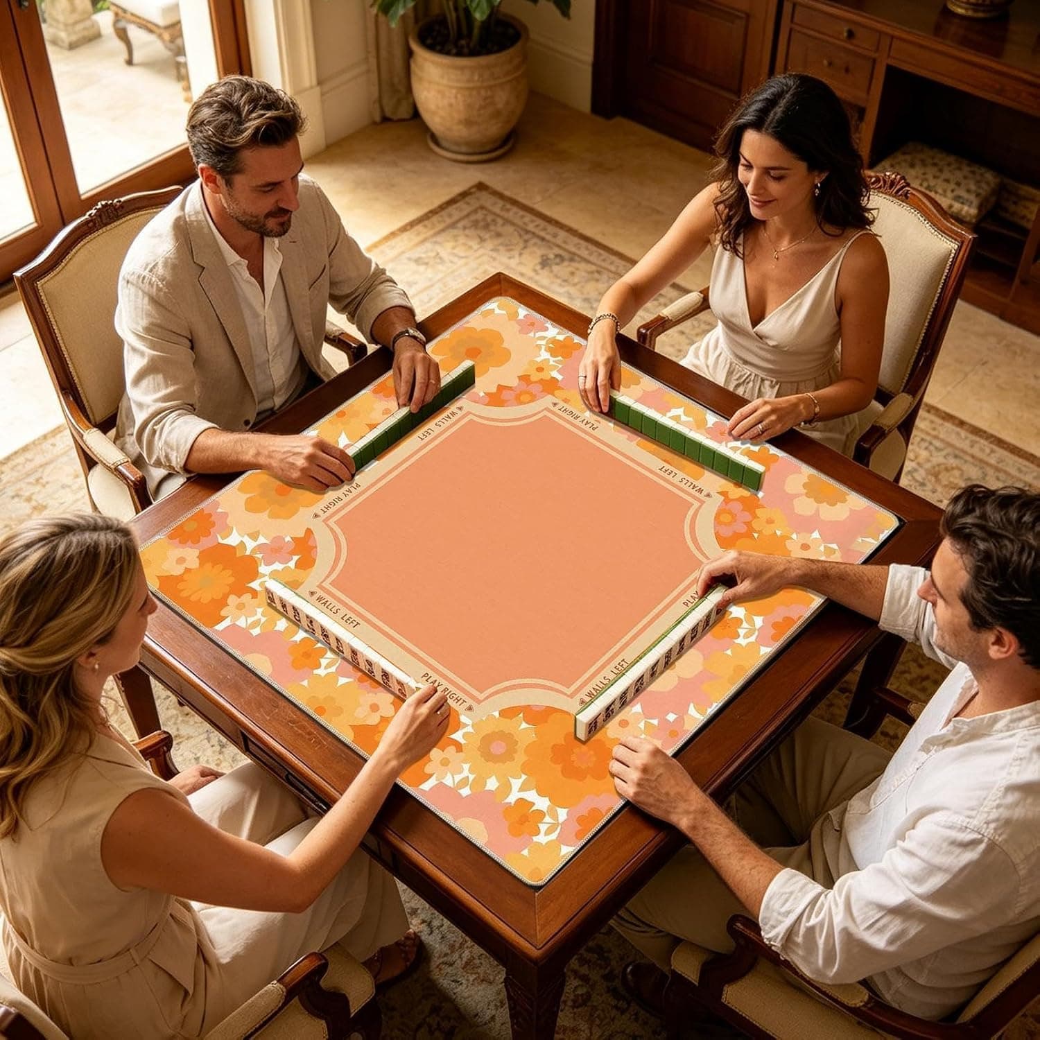 Fall Flowers Mahjong Mat, additional view