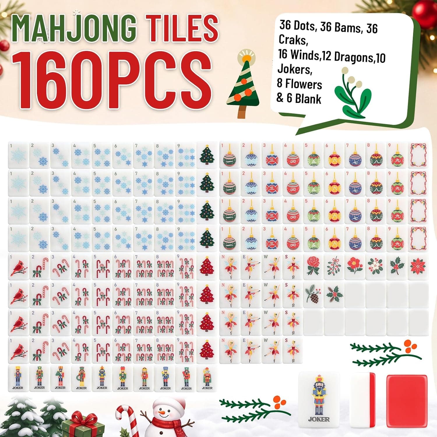 Red Nutcracker Christmas Tile Set, additional view