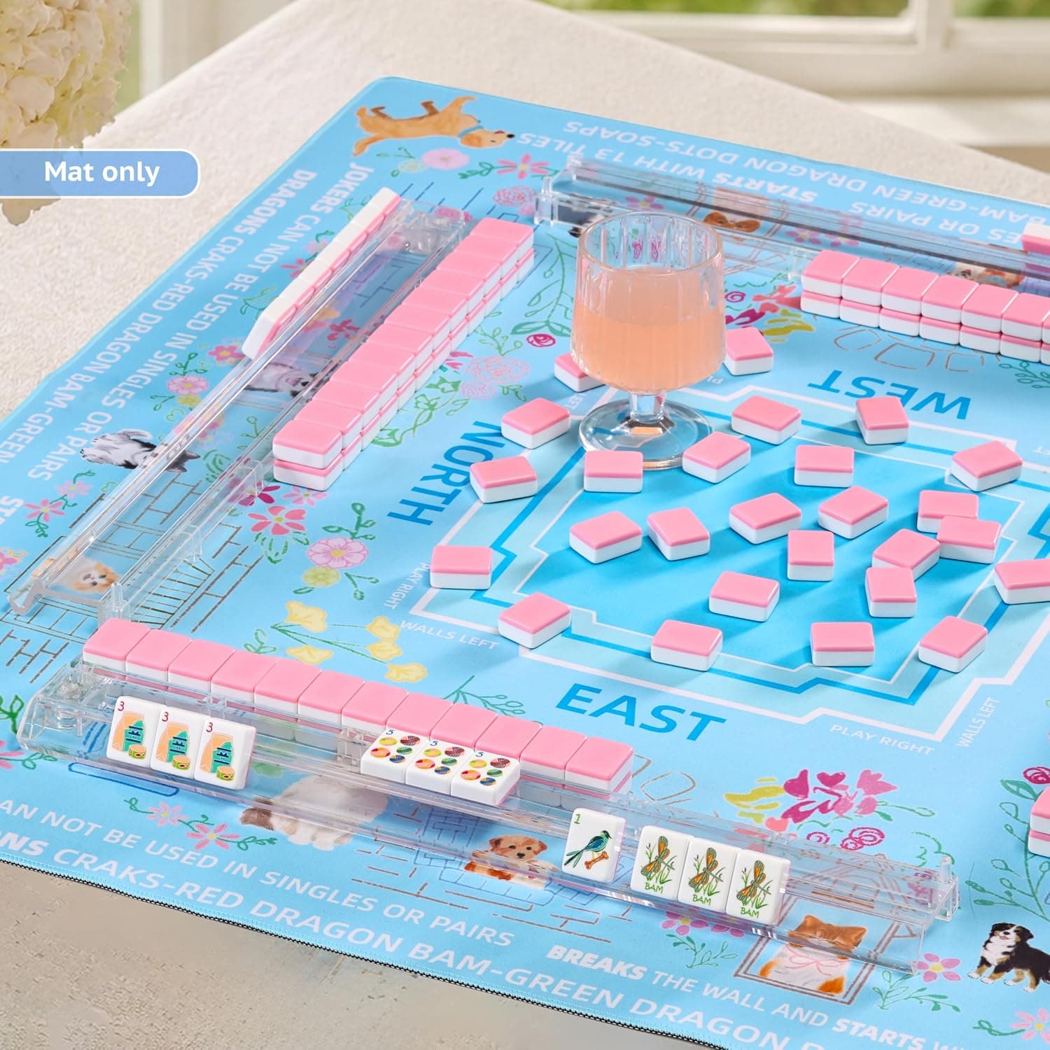 Blue Dog-Themed Mat with Instructions, additional view