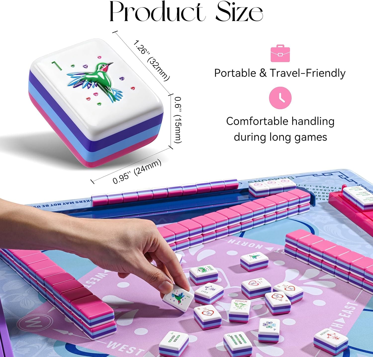 Heart-shaped Mahjong Tile Set, additional view