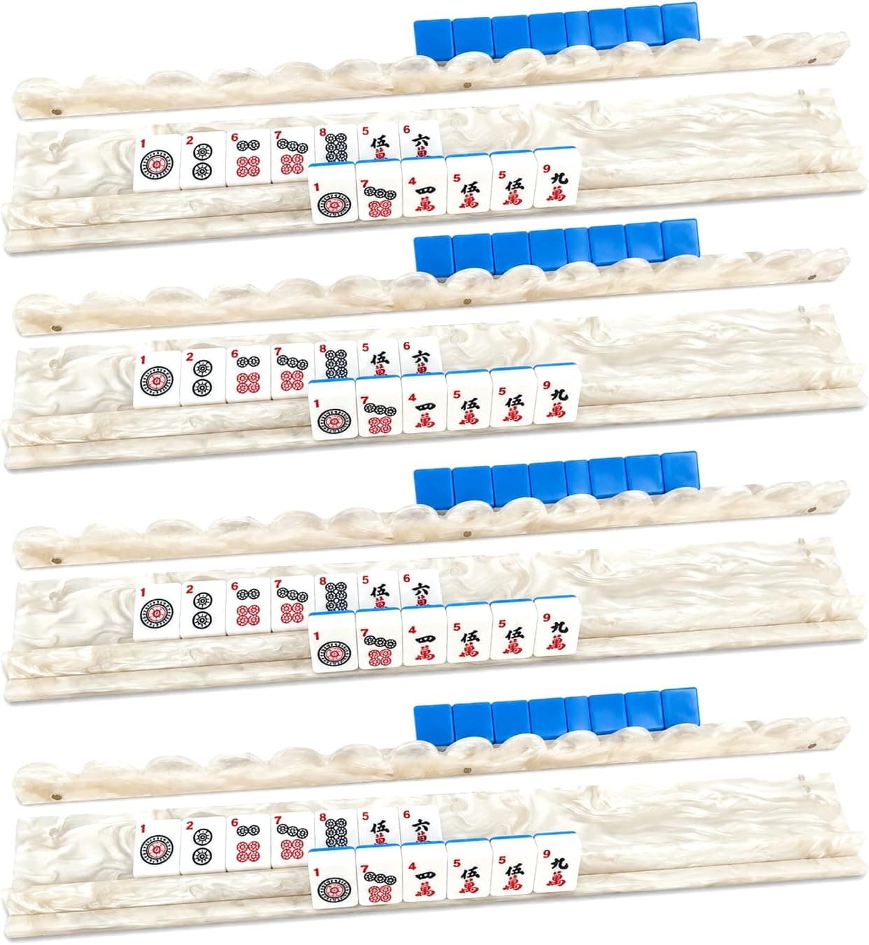 Shell Beige Set of 4 Racks with Wavy Magnetic Pusher