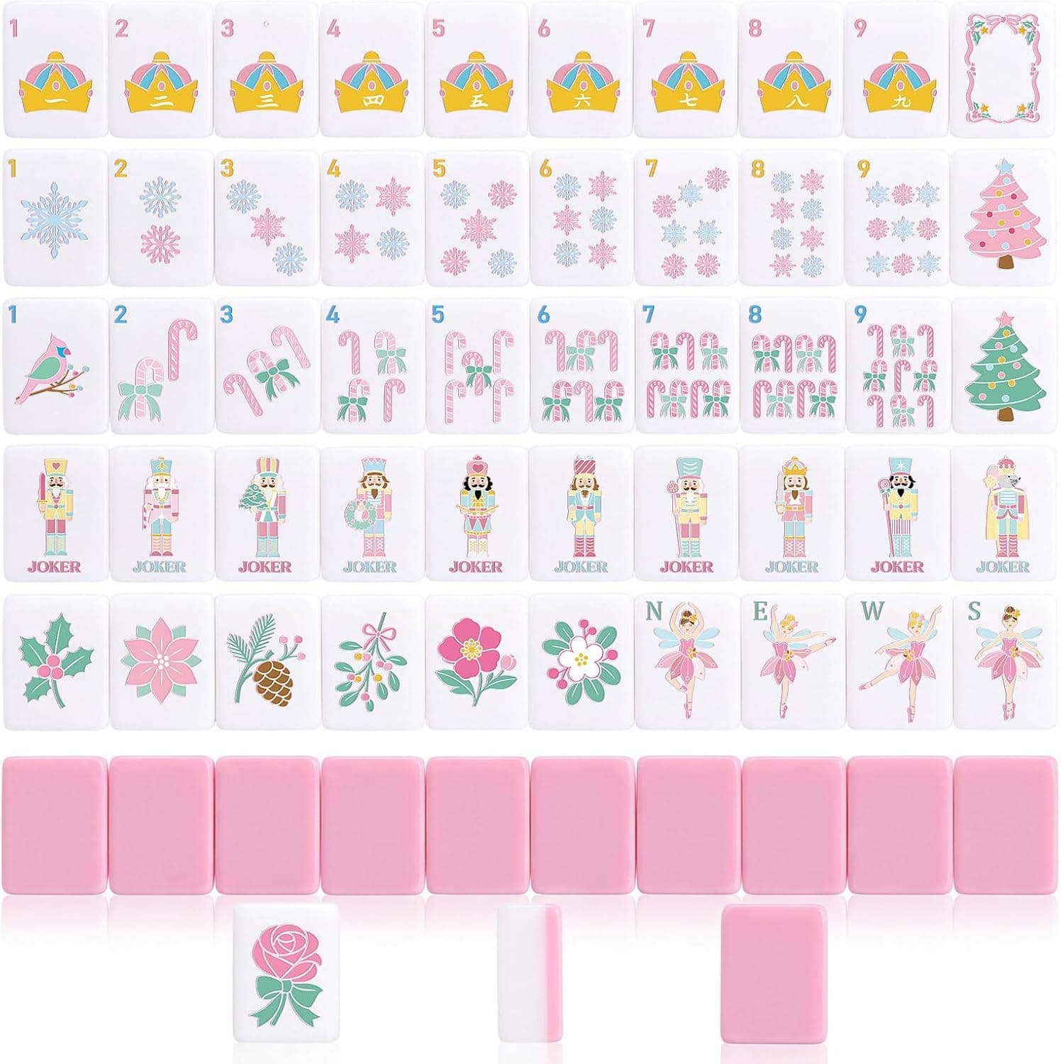 Pink Nutcracker Christmas Tile Set