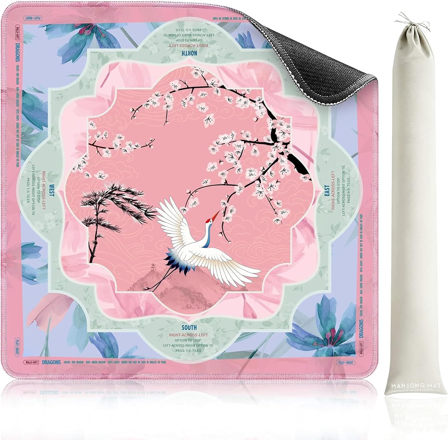 Crane & Cherry Blossom Mahjong Mat