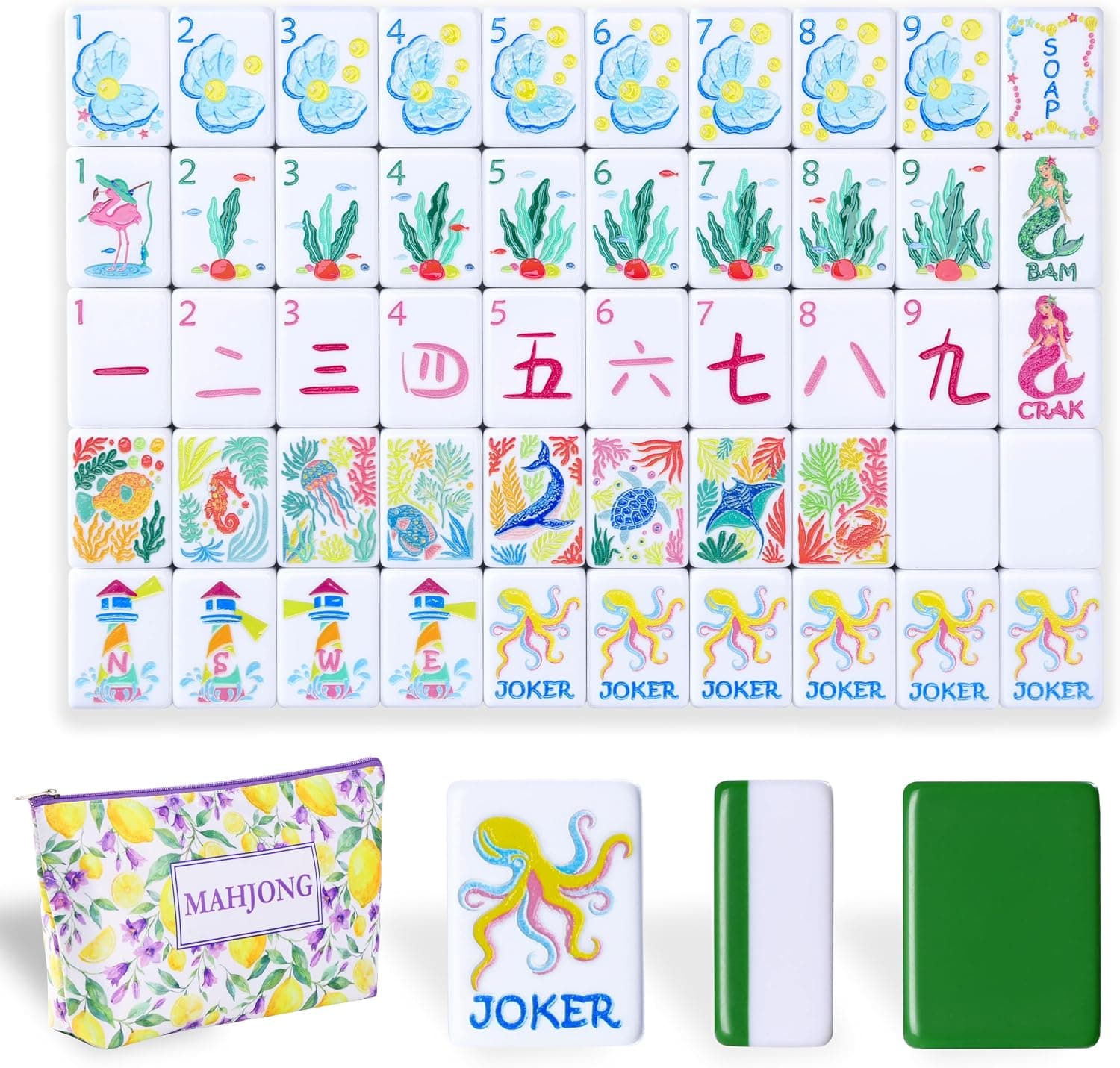 Ocean-Themed Tile Set - Green