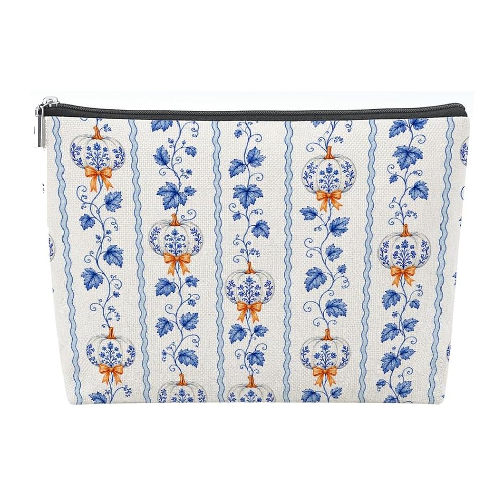 Fall Mahjong Tile Bag - Coquette Bow Pumpkins